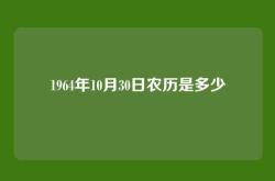 1964年10月30日农历是多少