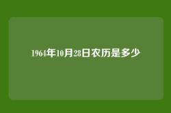 1964年10月28日农历是多少