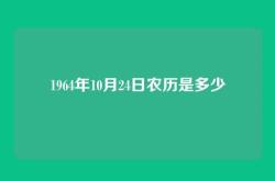 1964年10月24日农历是多少
