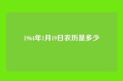 1964年1月19日农历是多少