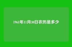 1961年11月30日农历是多少