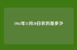 1961年11月20日农历是多少