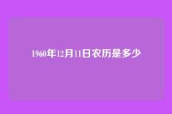 1960年12月11日农历是多少