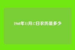 1960年11月17日农历是多少