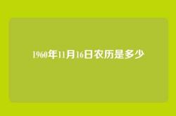 1960年11月16日农历是多少