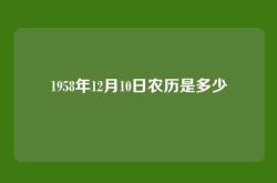 1958年12月10日农历是多少