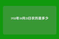1958年10月28日农历是多少