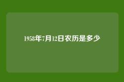 1958年7月12日农历是多少