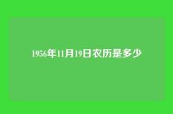 1956年11月19日农历是多少