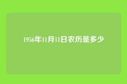 1956年11月11日农历是多少