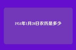 1954年1月20日农历是多少