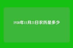 1930年11月21日农历是多少
