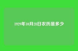 1929年10月28日农历是多少