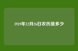 1919年12月26日农历是多少