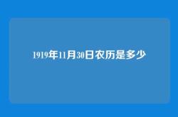 1919年11月30日农历是多少
