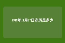 1919年11月17日农历是多少