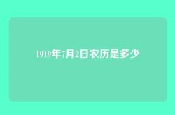 1919年7月2日农历是多少