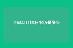 1916年11月25日农历是多少
