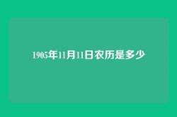 1905年11月11日农历是多少