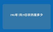 1905年7月29日农历是多少