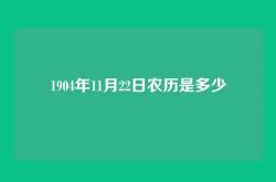 1904年11月22日农历是多少