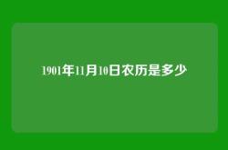 1901年11月10日农历是多少