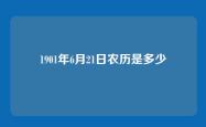 1901年6月21日农历是多少