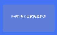 1901年3月25日农历是多少