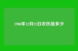 1900年12月21日农历是多少