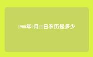 1900年9月11日农历是多少