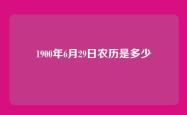1900年6月29日农历是多少