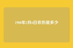 1900年2月6日农历是多少