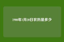 1900年1月20日农历是多少