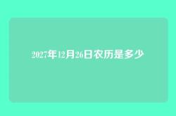 2027年12月26日农历是多少