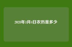2028年3月4日农历是多少
