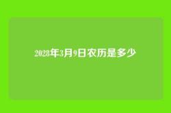 2028年3月9日农历是多少