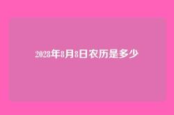 2028年8月8日农历是多少