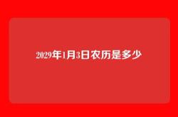 2029年1月3日农历是多少