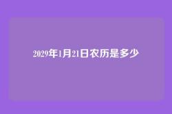 2029年1月21日农历是多少