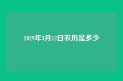 2029年3月12日农历是多少