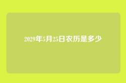 2029年5月25日农历是多少