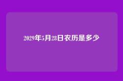 2029年5月28日农历是多少