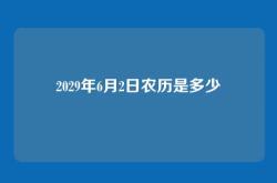 2029年6月2日农历是多少
