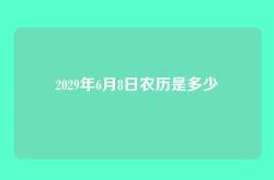 2029年6月8日农历是多少