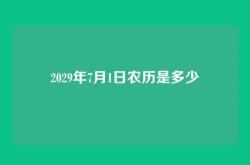 2029年7月1日农历是多少