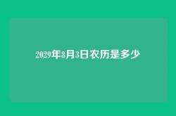2029年8月3日农历是多少