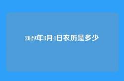 2029年8月4日农历是多少