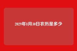 2029年8月30日农历是多少