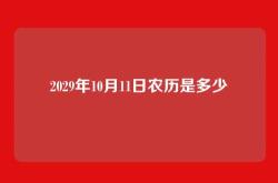2029年10月11日农历是多少