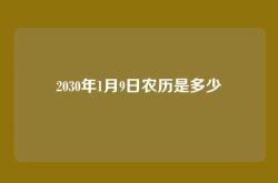 2030年1月9日农历是多少